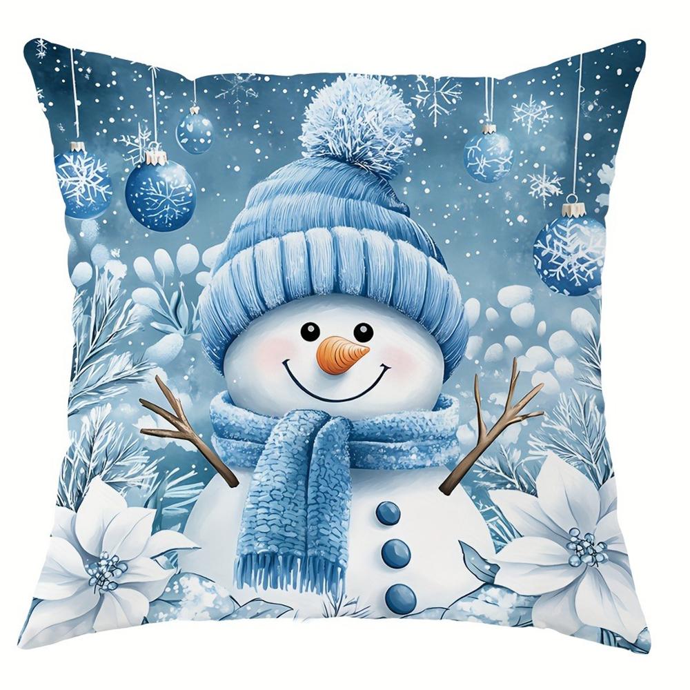 

Рождественское украшение наволочка милый снеговик узор рождественской елки гостиная диван наволочка для подушки комната украшение дома 60x60cm