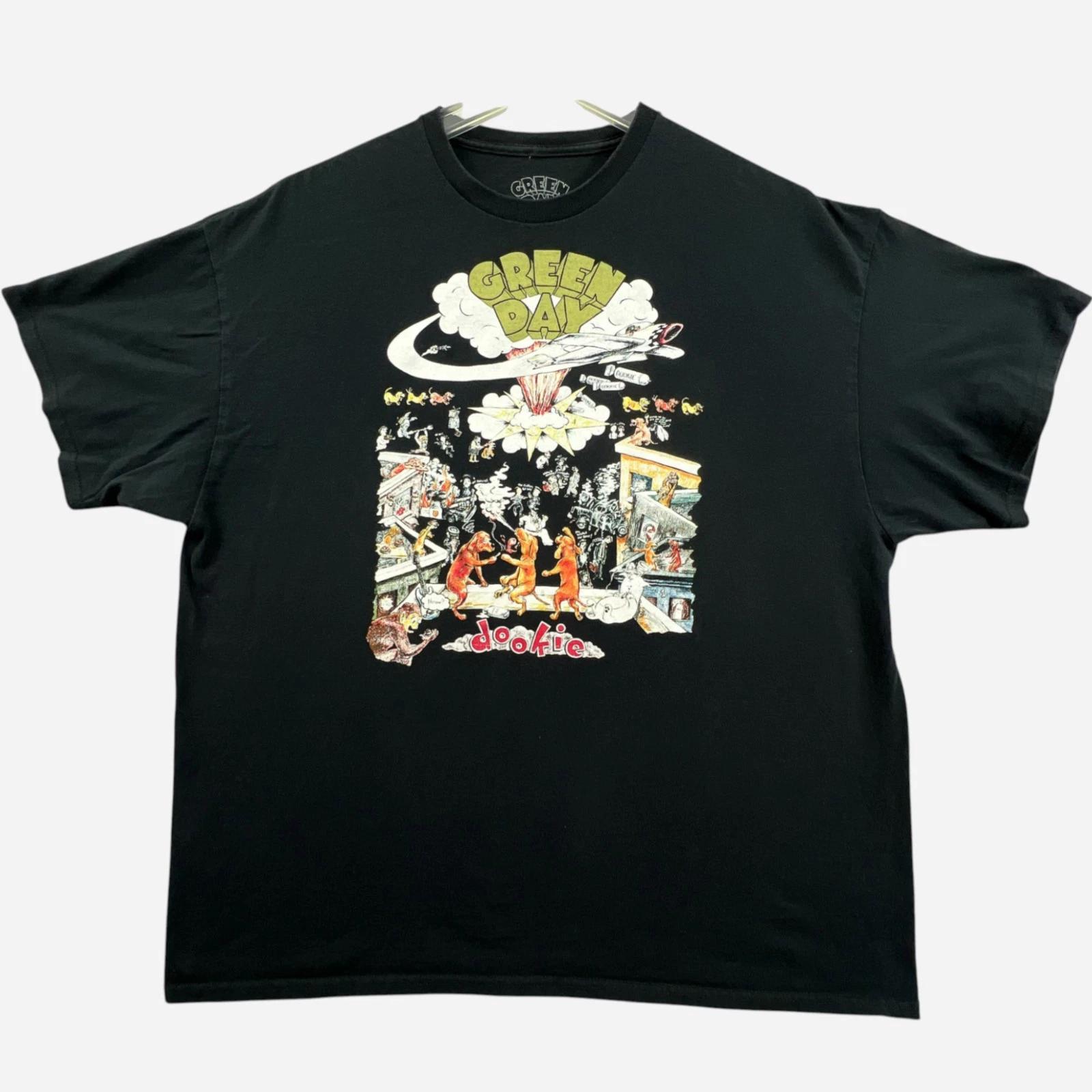 Green Day Dookie Graphic T Shirt Mens 2XL Black Band Tee Punk Rock Licensed 3XL