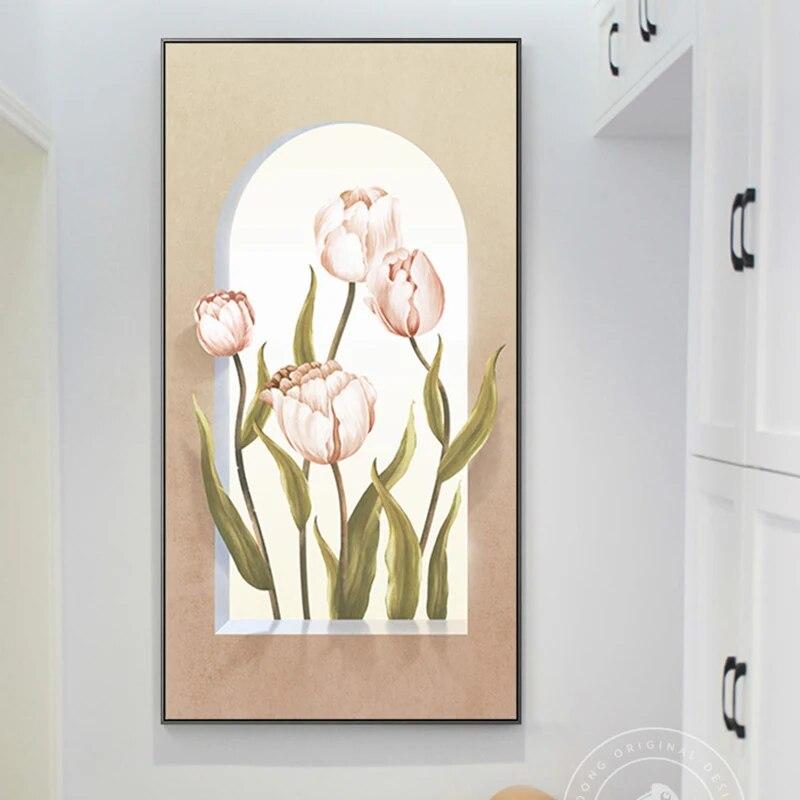Flowers Canvas Painting Rose Sunflowers Poster Print Nordic Wall Freshing Picture for Living Room Dining Room Modern Home Decor