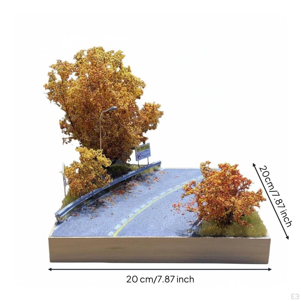 1:64 Scale Autumn Road Diorama Handmade Miniature Street Scene Realistic Details Model Car