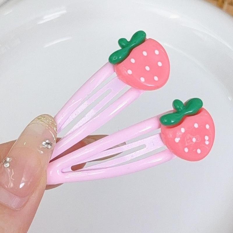 4-20pcs Cartoon Strawberry BB Clips Girl Heart Sweet Girl Side Clip Ins Versatile Cute Bangs Edge Clip Hair Clips