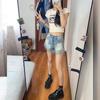 High-Waisted Ripped Vintage Wash A-Line Shorts for Women - Summer 2025 Collection