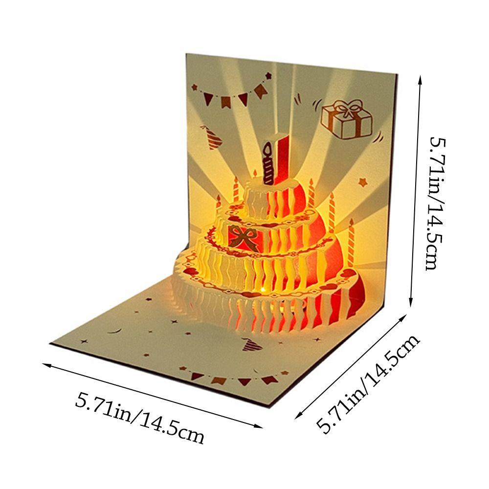 3D Happy Birthday Card Music Light Gift Card New Musical Light Greeting Card  Party Party Supplies