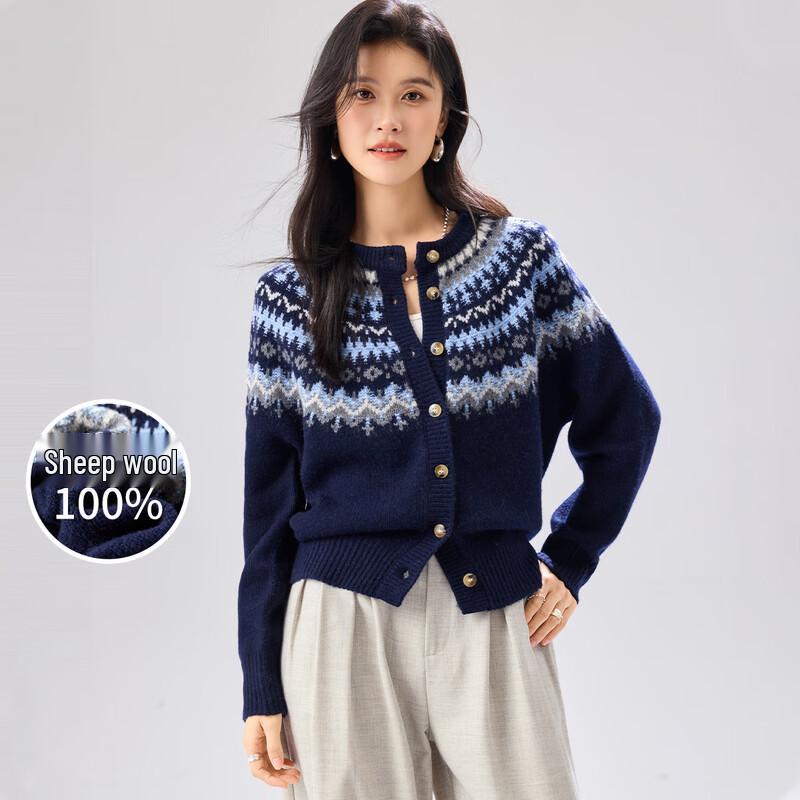 Женский кардиган Fair Isle из 100% мериносовой шерсти One Size