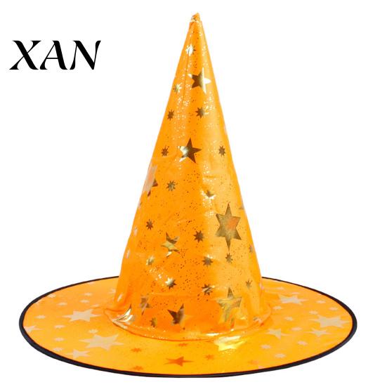 Pălărie de Vrăjitoare Neagră Pălărie de Vrăjitor de Halloween, Con Cosplay pentru Adulți Copii cu Pânză de Păianjen Decorativă Decor Stea, Recuzită Costum Petrecere Gotică, Trick or Treat