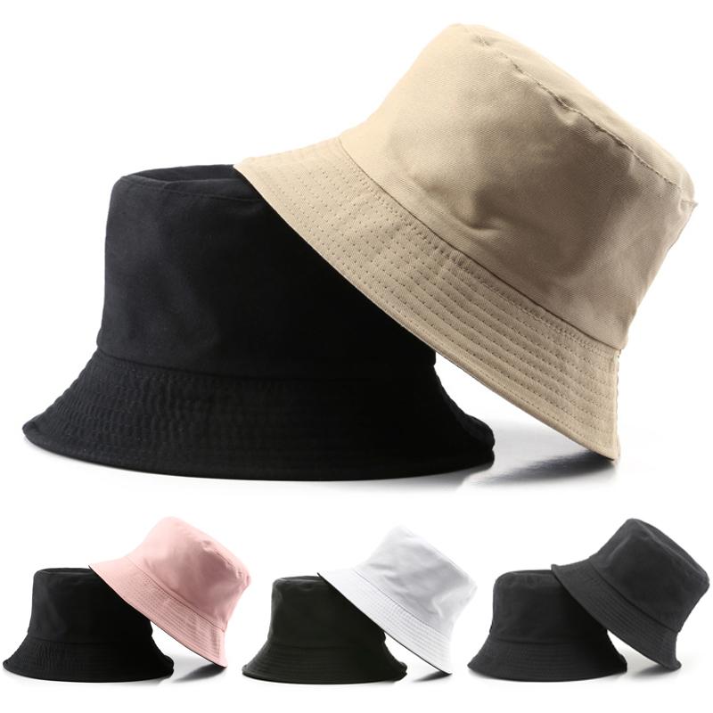 Unisex Cotton Fisherman Hats Fashion Portable Solid Color Bucket Caps Women Summer Sunscreen Beach Panama Hat Women Men Sun Cap