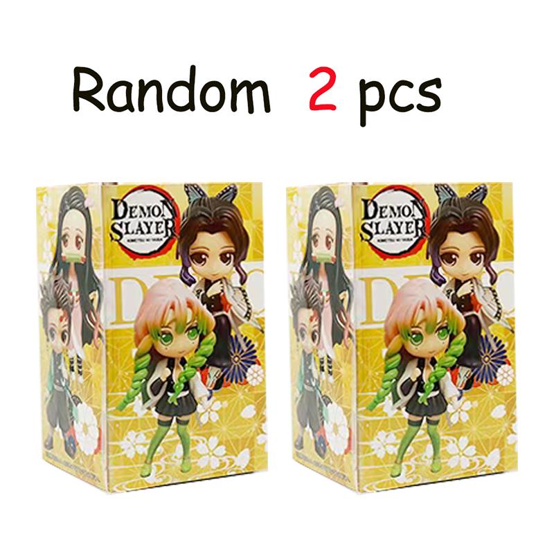 8pcs Anime Demon Slayer blind box Tanjiro Kamado Nezuko cartoon figure PVC model ornament child Christmas Halloween gift