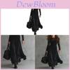 Elegantes Schwarzes Netzkleid Mit Beflocktem Plissee-Design für Sommerurlaubs-Kleidung