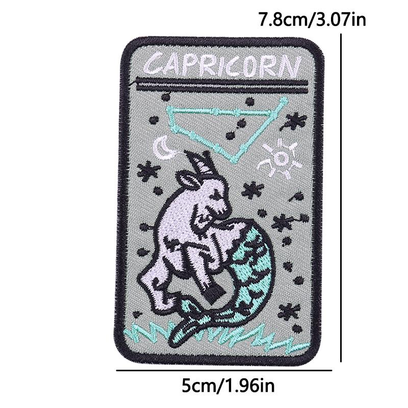 12 Zodiac Signs Embroidery Patch Iron On Patches Complete Set Horoscope Constellation Design for Jacket Backpack Daily Decor