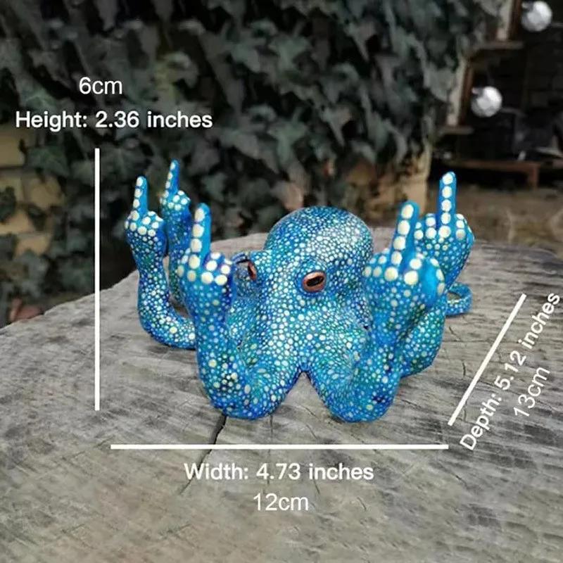 Garden Statue Ornaments Octopus Miniature with Luminous Office Tabletop Bar Decorative Sculpture Fun Collectibles Gift