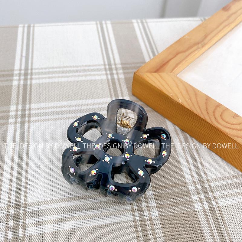 Eyecatching Flower Colorful Hair Claw Clip With Luxurious Detailing Rhinestone