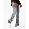 RogueWave Straight Pant Men Jeans Denim Pants Slim Fit Irregular Folds Tassel Splice Simple Button Pocket High Street Trousers
