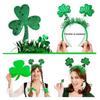 StPatrick Shamrocks Headband Glasses for Family Gathering Carnivals Party Props Headwear Traditional Irish Hairhoop 2PCS