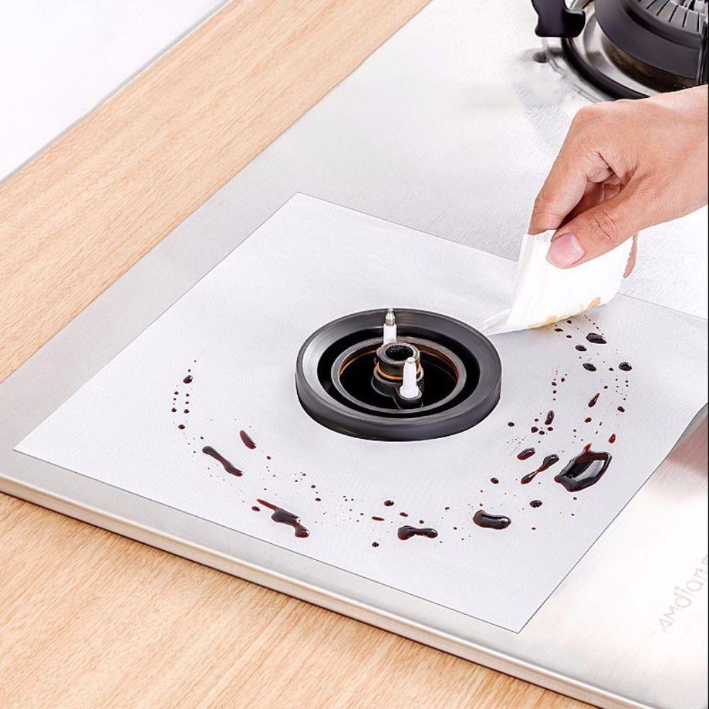 4PCS Heat Resistant Gas Stove Pad Anti-dirty Stovetop Mat Practical Gas Stove Protector  Restaurant