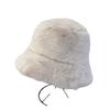 Ins classic imitation mink plush hat women's winter warm eaves fashion fur bucket hat