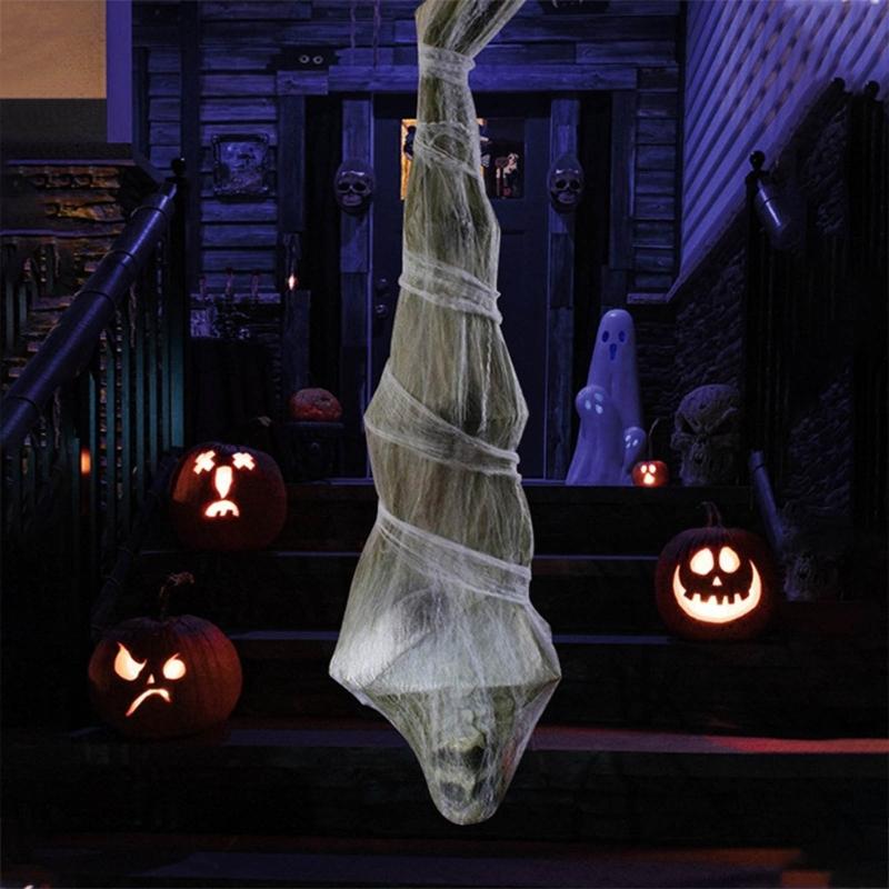 Přenosná realistická mumie rekvizita pro strašidelné domy dekorace halloweenské párty potřeby a témata strašidelného domu