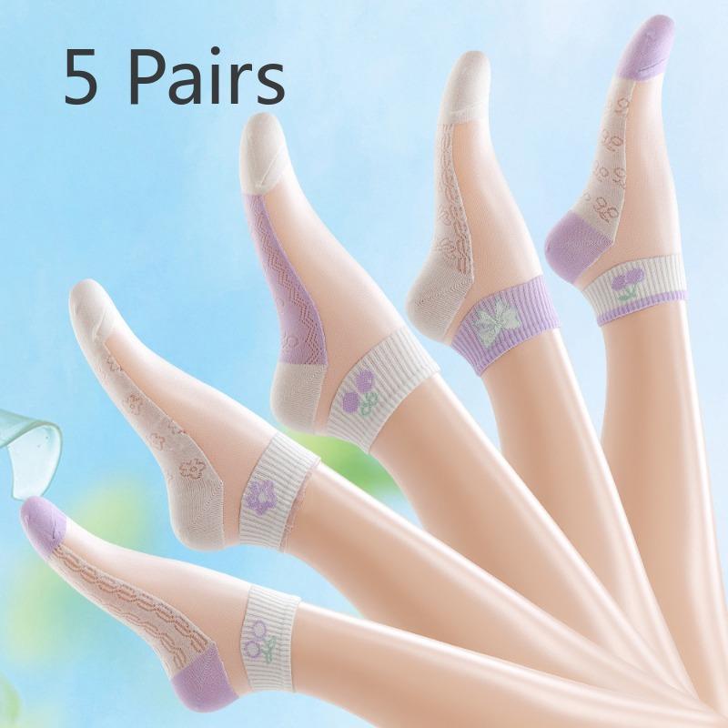 5 пар женских летних тонких новых влагоотводящих коротких носков 5 Pairs