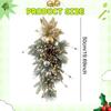 Christmas Teardrop Swag Wreath Green Leaves Christmas Decoration for Front Door for Home Fireplace Holiday Party Garden