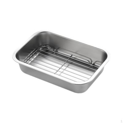 Baking Pan Oven Tray with Rack Bread Pans Cake Rectangle Oil Drip Filtering Dish Cookie