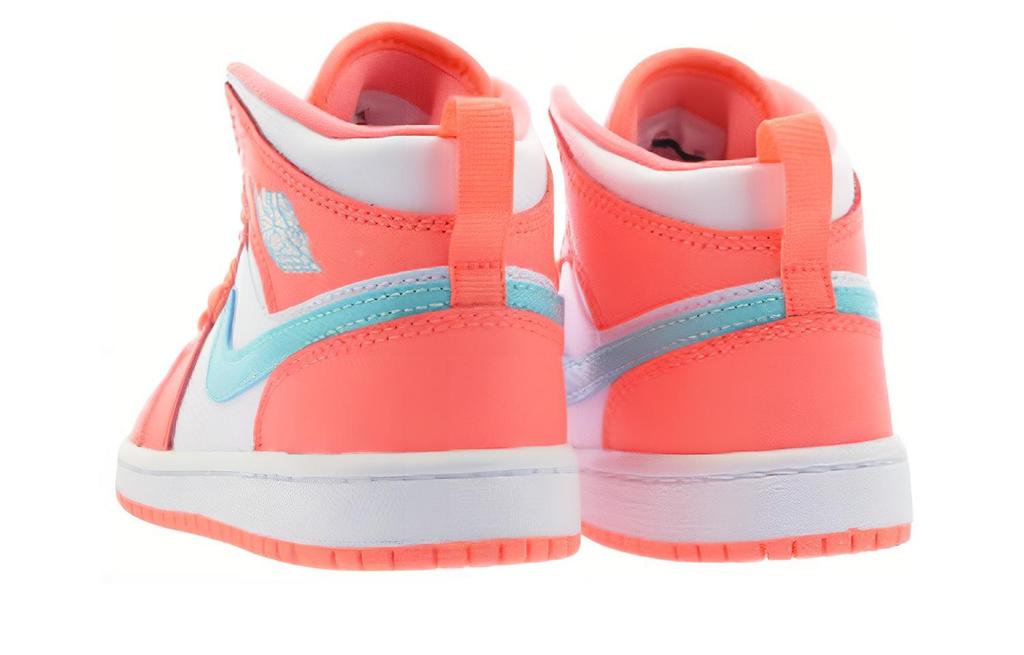 Jordan 1 Mid Crimson Pulse/Light Aqua-White 640737-814