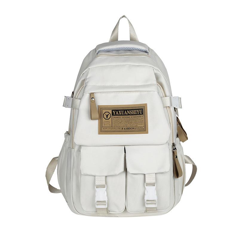 Fashionable casual large capacity multi-pocket labeling contrast color school bag for men and women students 23 autumn and winter new backpack