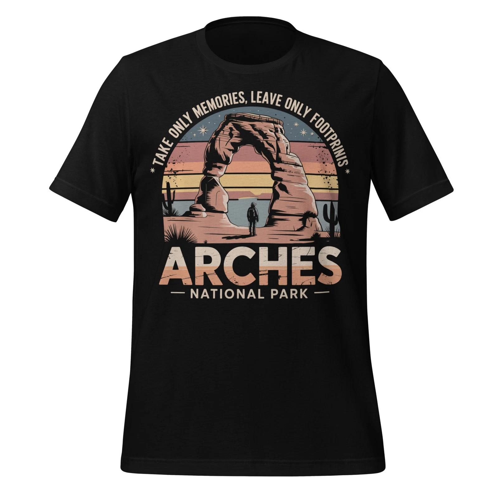 Arches National Park T-Shirt Desert Sunset Hiker Nature Unisex Adventure Tee 3XL
