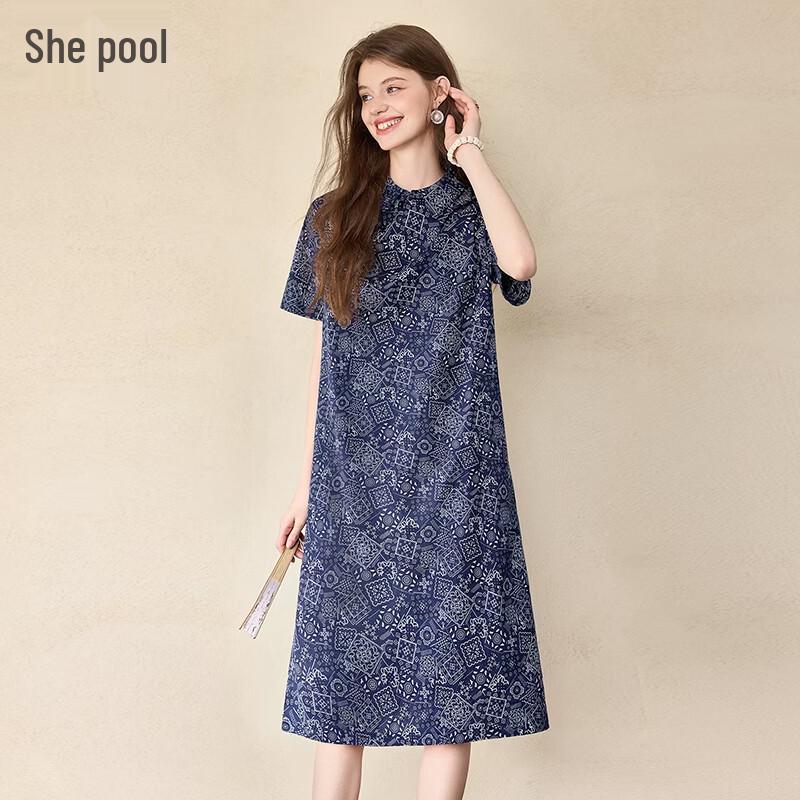 

Women s Ethnic Floral Print Cotton Midi Dress 85B