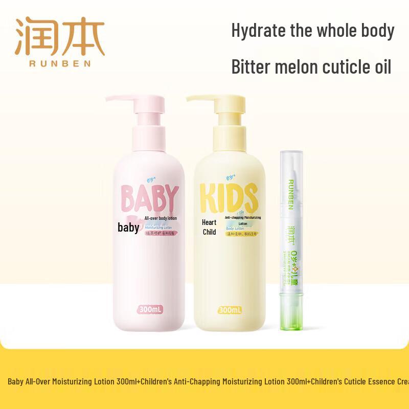 RUNBEN Kids Moisturizing Body Lotion & Nail Essence Set