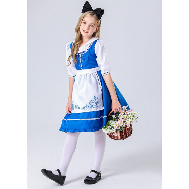 Parent-child medieval civilian clothing women's clothing European maid clothing chef clothing pastoral farm clothing