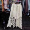 Women's Summer Retro Layered Irregular Lace Skirt - Long Hem, Slimming Beach Vacation Style