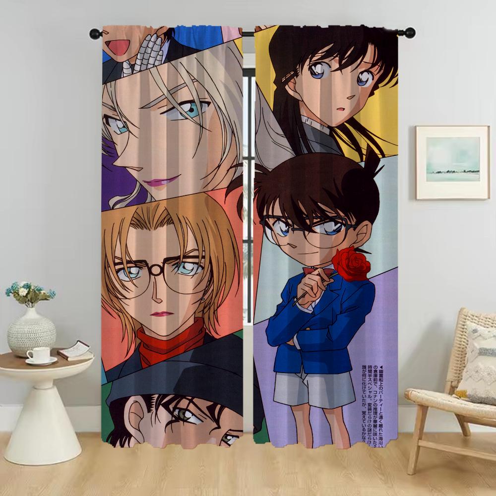 Conanes Moderna Vardagsrumsgardiner för Kamera Mörkläggningsgardin Kök Gardiner 2 Delar Avskärmningsskärmar Halloween Dekoration