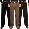 Men's Thick Corduroy Casual Pants Men's Corduroy High Waist Loose Thick Trousers