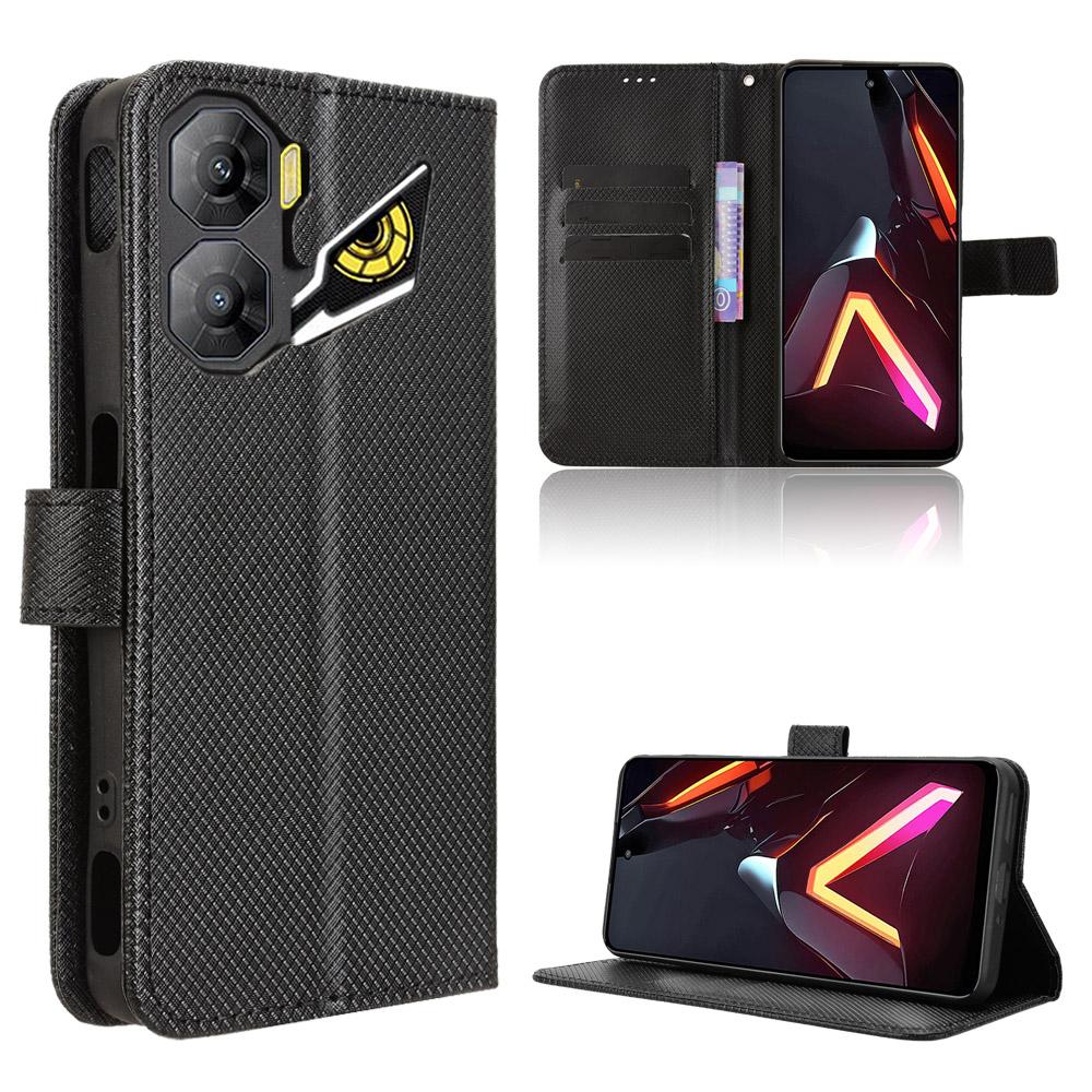 For ZTE Nubia Neo 3 5G Leather Wallet Case with Strap Diamond Texture Phone Cover