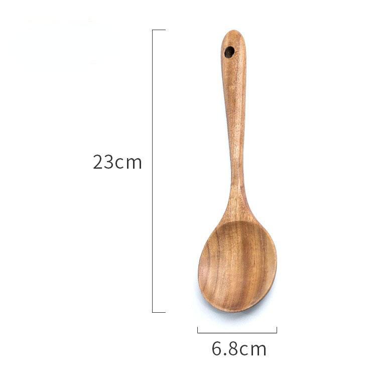 Kitchen Utensils Set Thailand Teak Wood Tableware Set Spoon Ladle Rice Colander Soup Skimmer Kitchenware Cooking Tools