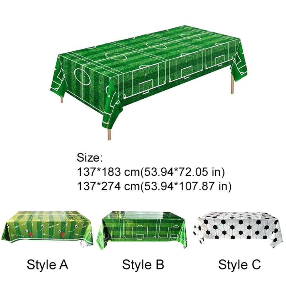 2PCS Stain-resistant Football Theme Disposable Tablecloth Football Sport Table Linen  Game Day