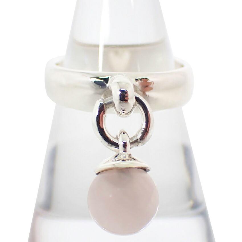 

[Pre-owned] TIFFANY 925 Ball Dangle Rose Quartz Ring / Size 12.5 / j38-3