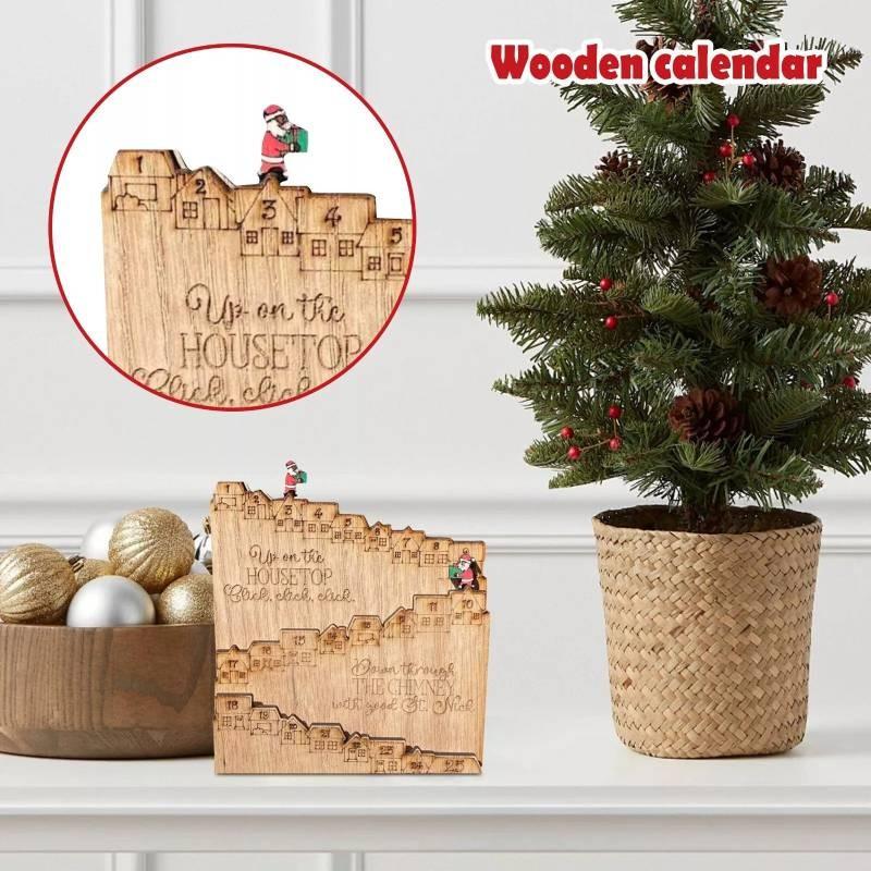 Christmas Countdown Calendar Ornaments Santa Castle Desktop Decoration Crafts