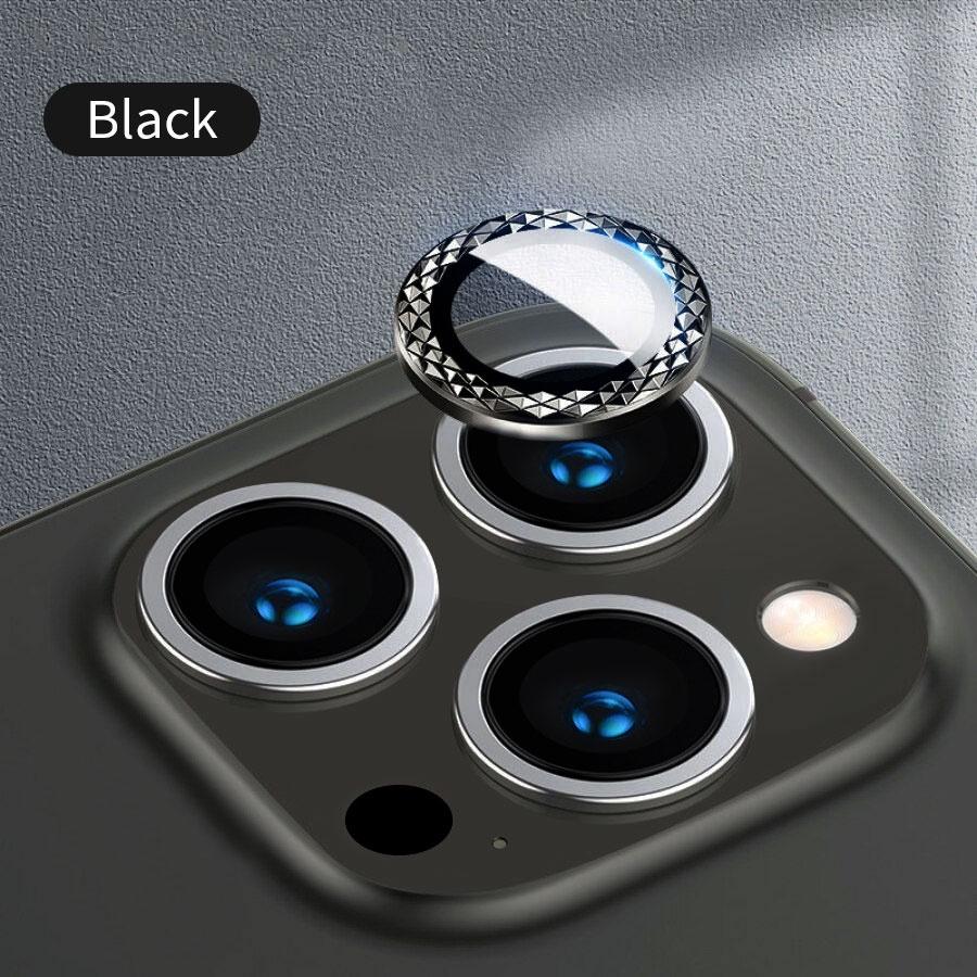 

1 комплект для iPhone 14 Pro Max/14 Plus металлическое защитное кольцо для объектива задней камеры из закаленного стекла 14 Pro/14 Pro Max-3pcs чёрный
