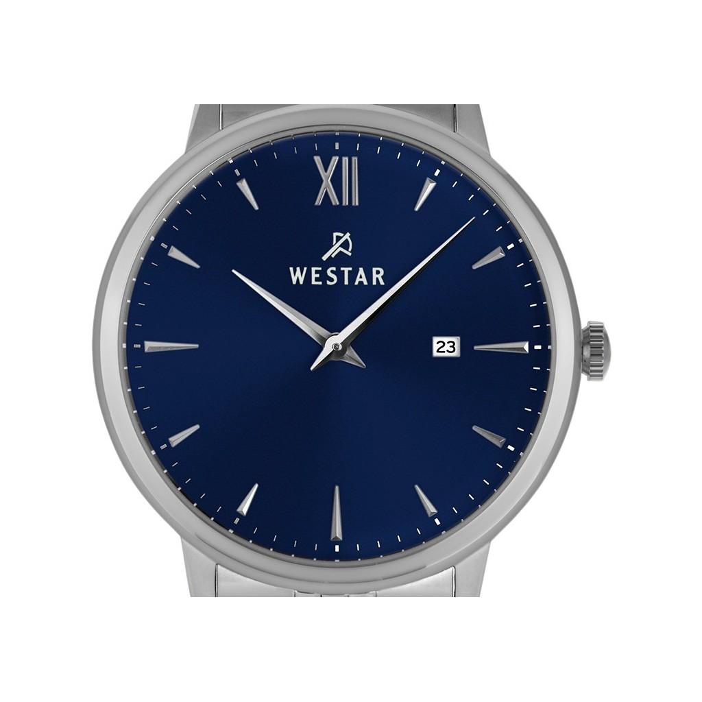 Westar Profile Stainless Steel Blue Dial Quartz 50215STN104 Mens Watch