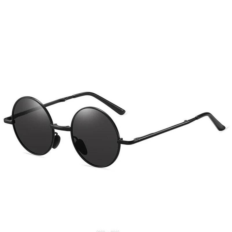 0 -0.5 -0.75 To -6.0 Women Men Folding Round Polarized Sunglasses With Prescription Eyewear Anti-Glare Metal Myopia Sun Glasses