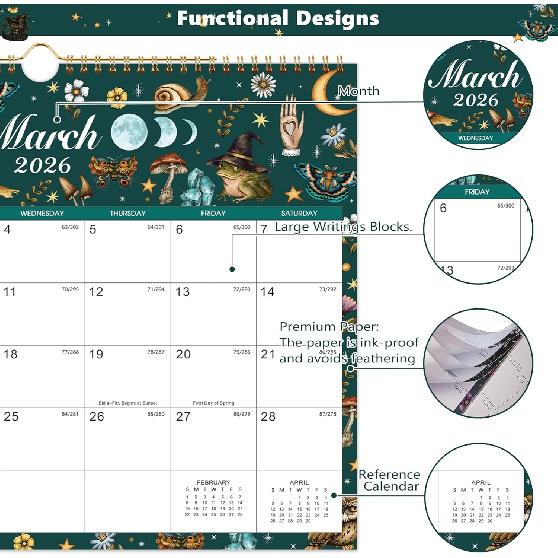 2026-2027 Wall Calendar - 18 Months Wall Calendar from Jan. 2026 - Jun. 2027, 14.7" x 11.5", Premium Thick Paper, Haning Loop for Home & Office