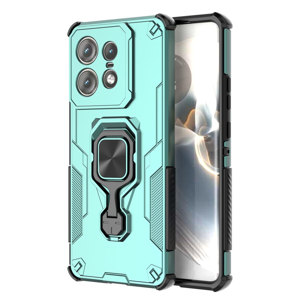 For Motorola Edge 50 Pro 5G Case Rotatable Ring Kickstand PC + TPU Shockproof Phone Cover