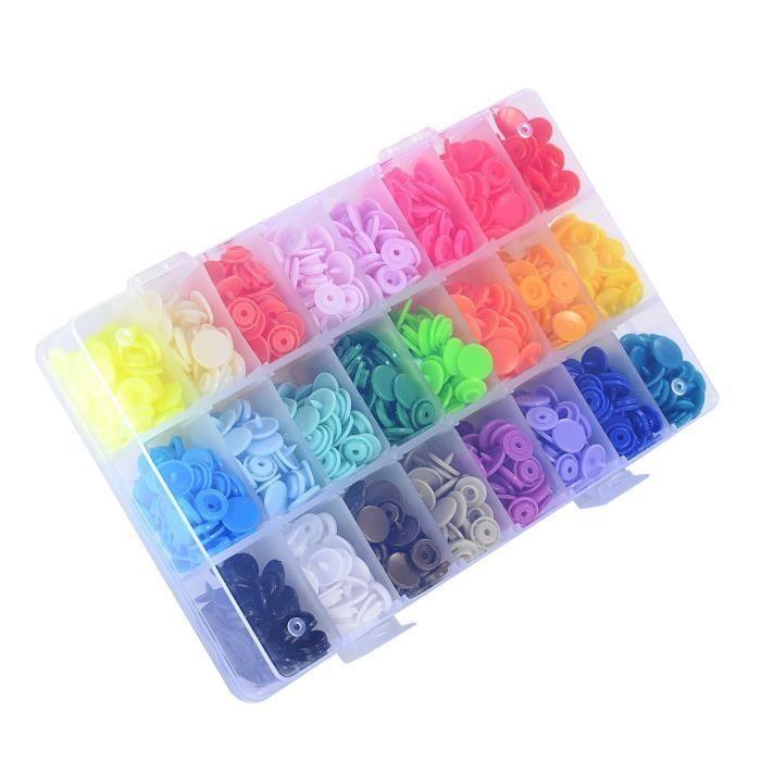 Bouton pressions - lihao - t5 - 12mm - 360pcs - 24 couleurs