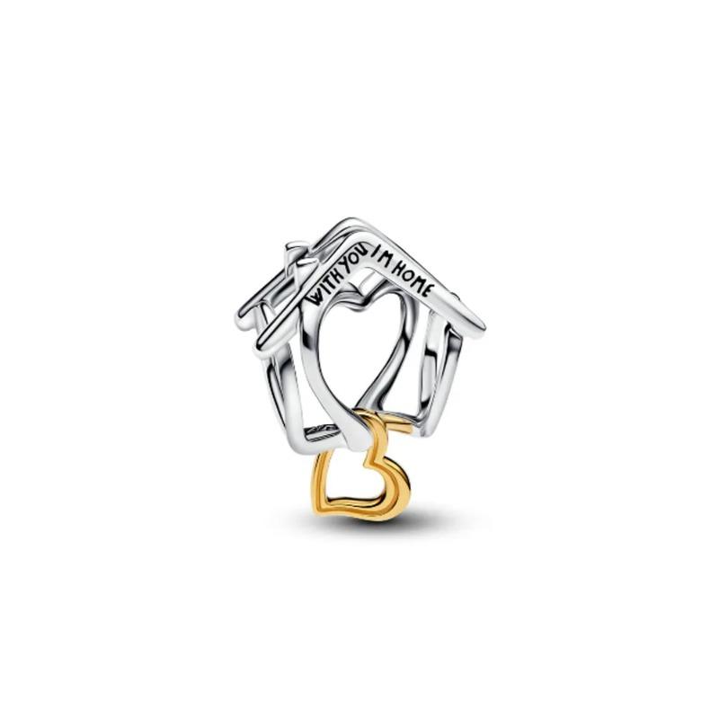 New 925 Silver Heart Bow Dog Palm Turtle Elephant Bead Pendant Charm for DIY Bracelet Jewelry
