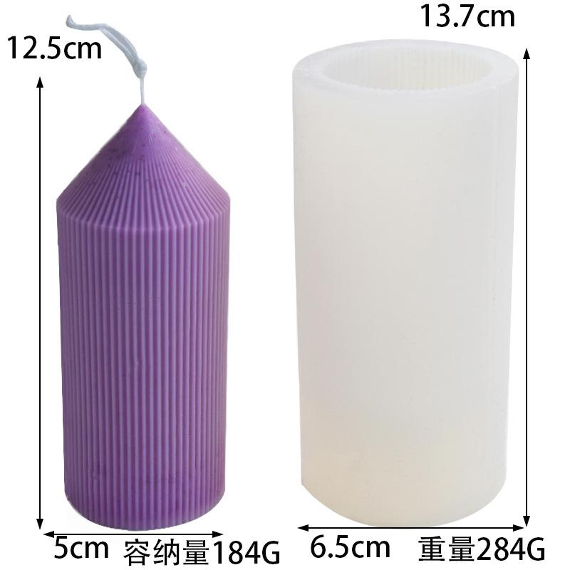 Cylindrical Tall Pillar Candle Molds Ribbed Aesthetic Twist Silicone Mould Geometric Abstract Decora Mold Gifts Craft Home Decor