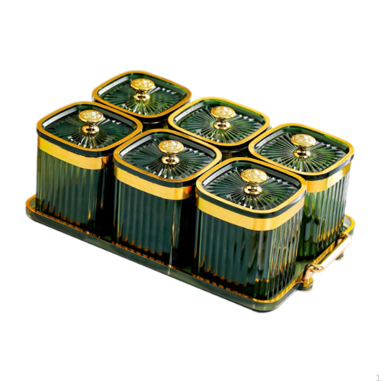 

Блюдо для сухофруктов с крышкой, поднос с разделителями для кухни и столовой Fruit Green