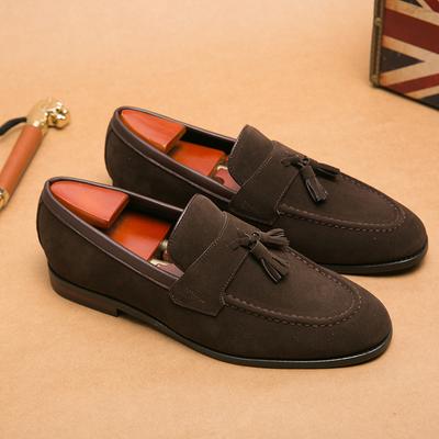 Fashion Genuine Leather Men Dress Footwear Slip On Office Man Formal Shoes Wedding Party Business Flats Breath Driving Loafers Moccasins