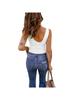 Damen Spitze Patchwork Tiefes V-Ausschnitt Gestrickte Weste Ärmellos Sommer Cami Tanktop