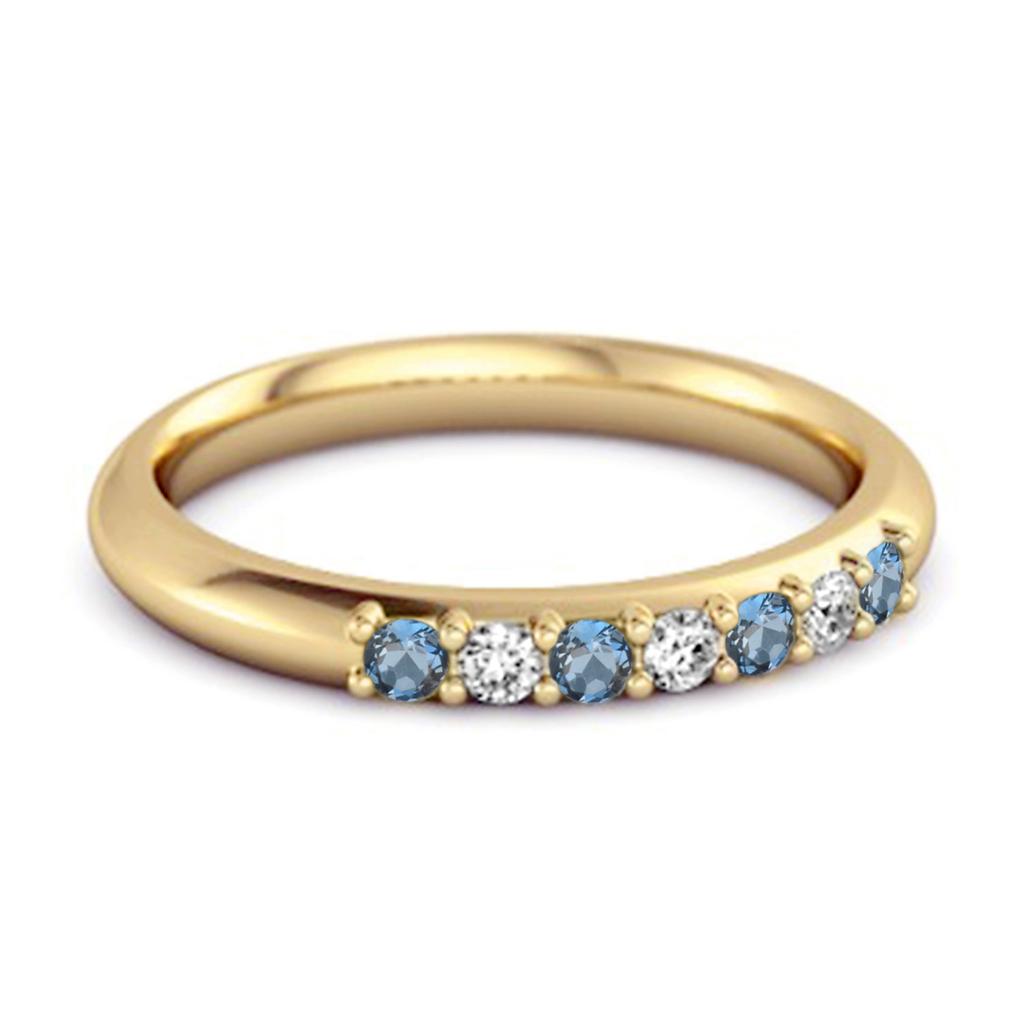 London Blue Topaz Eternity Stackable Ring - 925 Sterling Silver Gold Vermeil