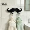 Practical Wall Mounted Razor Rack 3D Printed Beard Shaped Hook, Self?Adhesive Creative Bathroom Easy Installation Adhesive Hook Hanger for